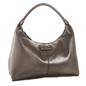 Kate Spade Metallic Macdougal Alley Janaya Zipper Hobo Leather Purse, Mercury